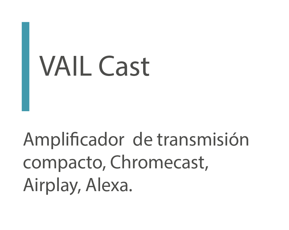 VAIL Cast VAIL CAST, amplificador de transmisión compacto, Alexa, Chromecast, Airplay, amplificador multizona.  